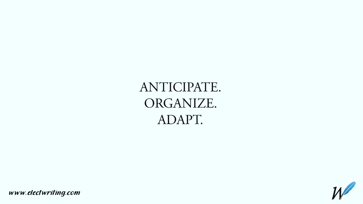 ElectWriting's tweet image. Always on our toes. Always aware of situations as well as our surroundings. Best of planners and an agile mentality to shift focus and maintain it when we deal with each and every person we are linked to. 

Visit us at electwriting.com for all your academic needs.