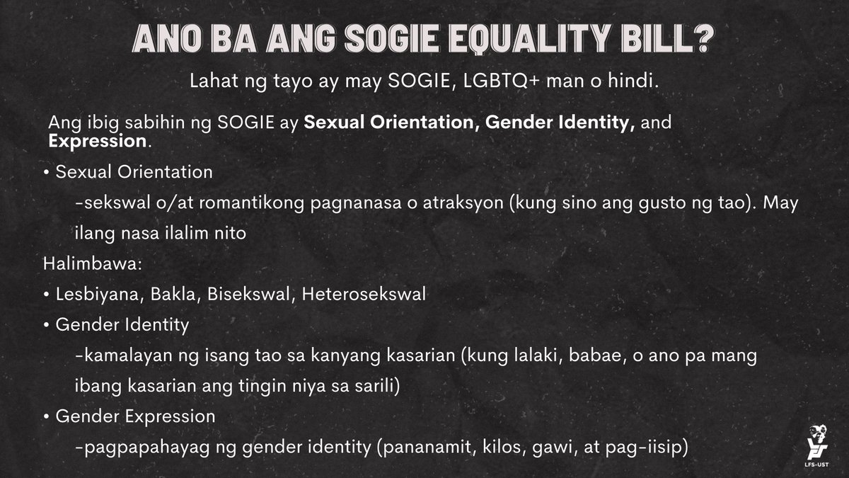 League Of Filipino Students Ust Ano Ang Sogie Equality Bill Passadbnow Achibdisbill Sogieequalitynowday League Of Filipino Students Ust Ano Ang Sogie Equality Bill Passadbnow Achibdisbill Sogieequalitynowday