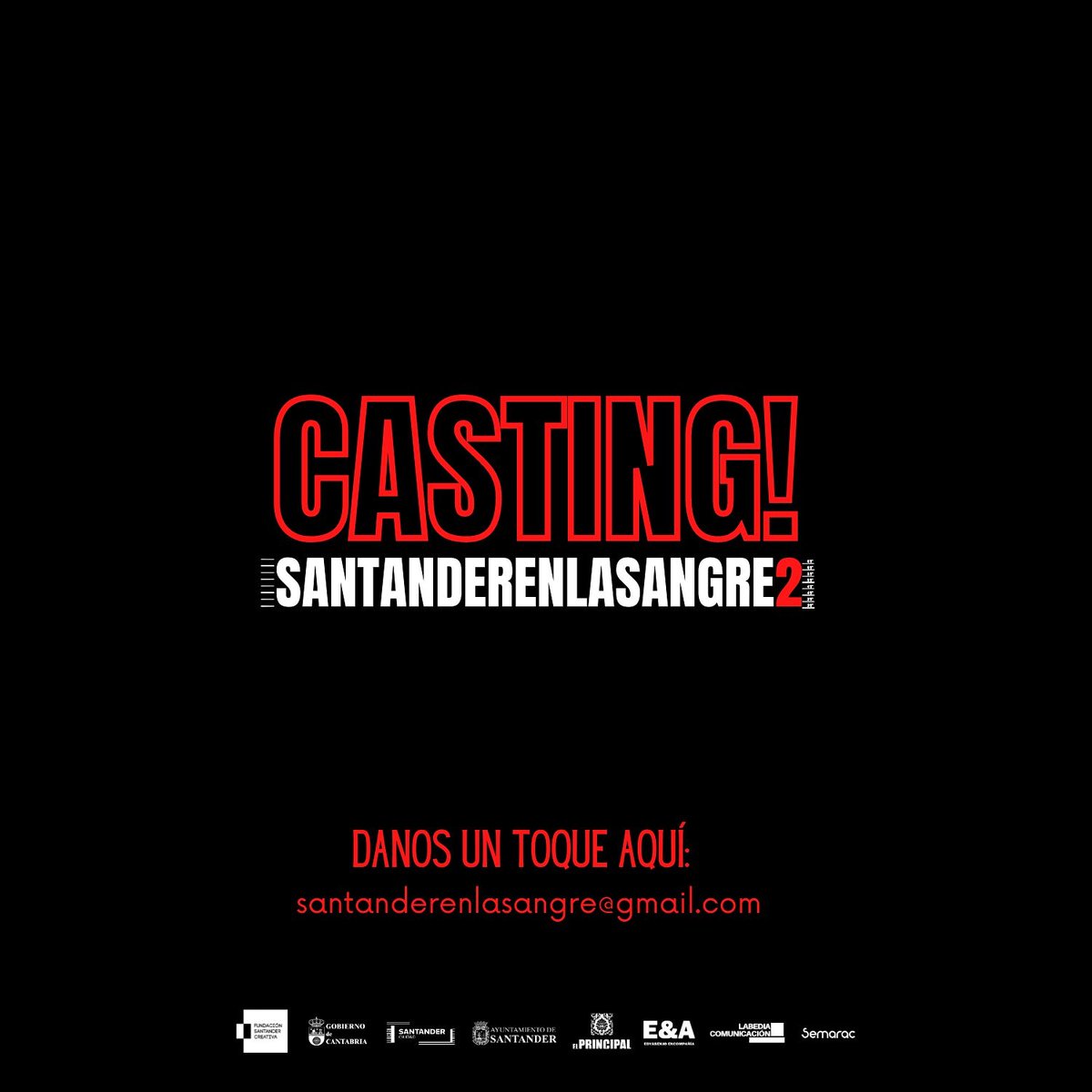 santandersangre's tweet photo. ¿Quieres formar parte de @Santanderenvena? Si eres #actor vives en #Santander y quieres currar, da la cara aquí: santanderenlasangre@gmail.com.
#SES2 es uno de los proyectos de la @SDRCreativa para darle calor a la city y queremos que formes parte. ¡Asoma la jeta, gallina! 😎👮‍♂️ https://t.co/AWv9QgwcPz