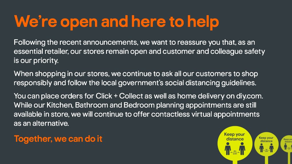 B Q On Twitter Following Recent Announcements As An Essential Retailer Our Stores Remain Open Customer And Colleague Safety Is Our Priority For More Information And To Find Out How To Shop Safely