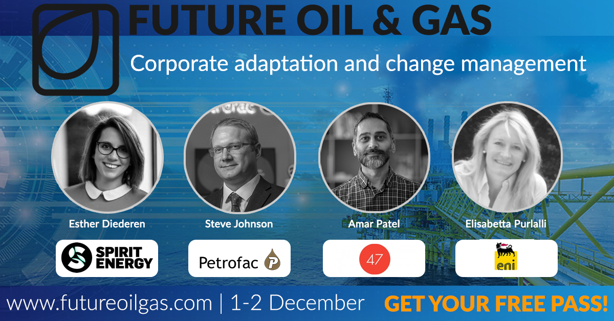 FutureOilGas's tweet photo. How can oil and gas companies create a culture that truly embraces #digitalisation? That is one subject that our panel on corporate adaptation and #changemanagement will discuss at #FOG2020.
Register at https://t.co/KmSi9fqjbJ
#oilgas #digitaltransformation #innovation https://t.co/WIDsGlzlGg