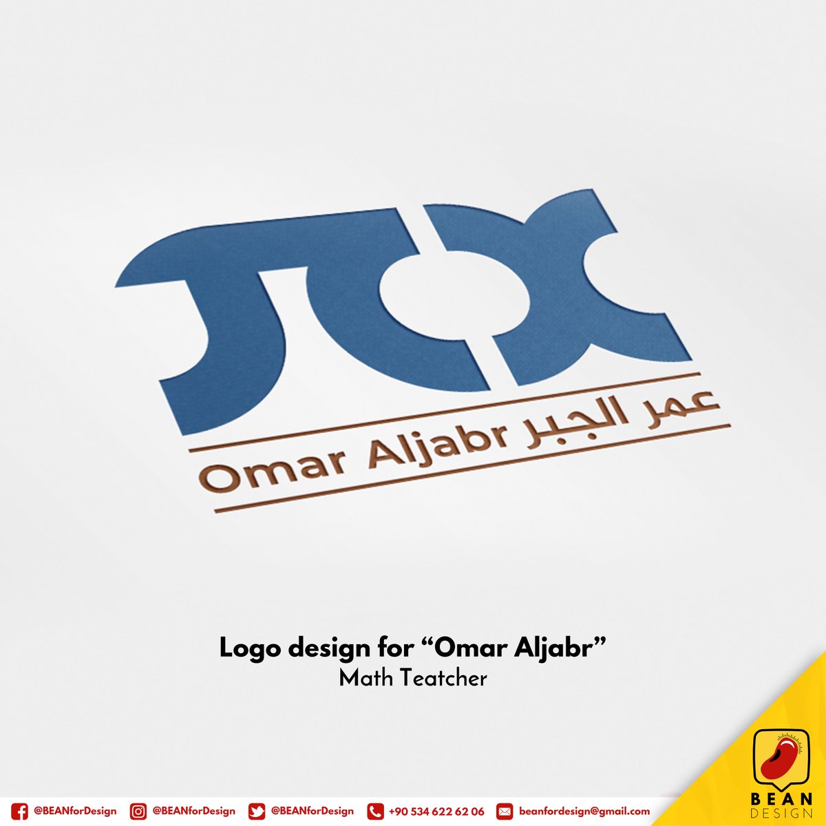 BEANforDesign's tweet photo. - من #اعمالنا
تصميم شعار للأستاذ #عمر_الجبر - مدرس رياضيات في #عمان - #الاردن
- From our #Portfolio
a logo design for #Omar_Aljabr - Math Teacher in Amman - Jordan
design
.
.
.
#graphicdesigner #istanbul #turkey #math #teacher  #math_logo #beanfordesign #اسطنبول #تصميم #فوتوشوب https://t.co/0uiXsi4qex