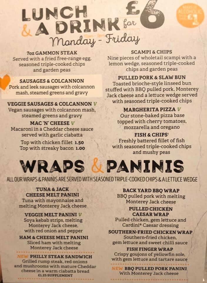 Why not enjoy a late lunch at your favourite local pub in this beautiful sunny weather. Our amazing value lunch menu is served until 5pm and draught products are 50% off