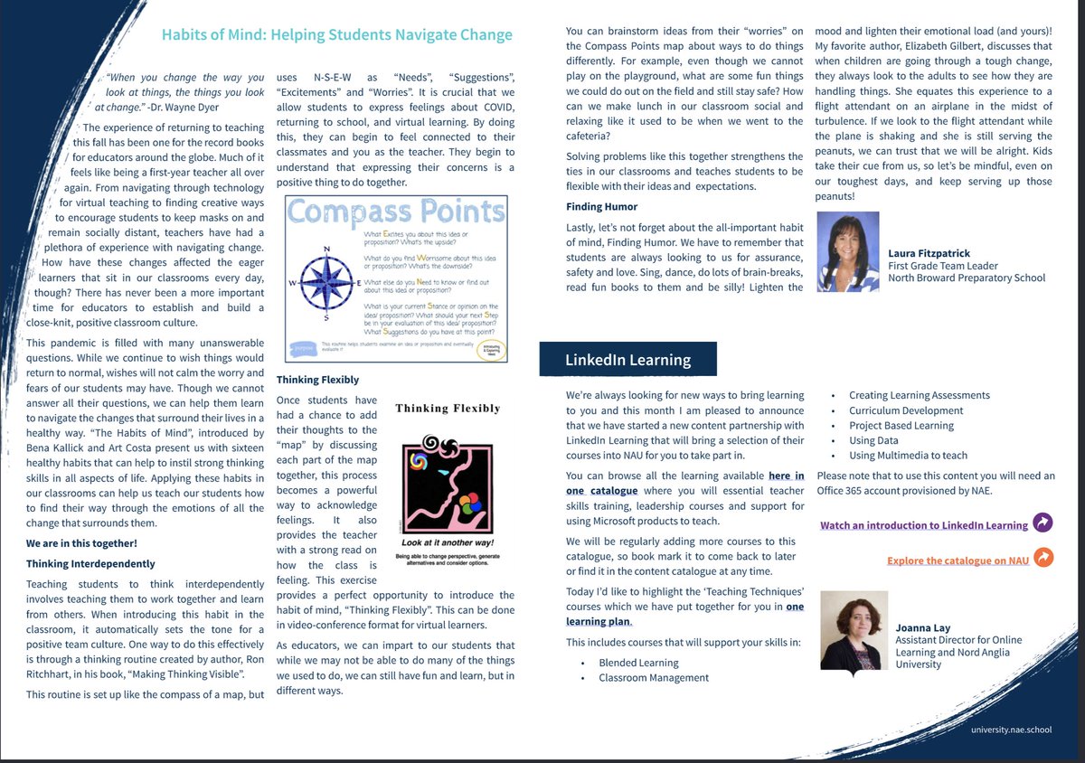 I've been published! Thank you to <a href="/naeuniversity/">NordAngliaUniversity</a> for this opportunity. @RonRitchhart <a href="/EliseEcoff/">Dr. Elise Ecoff</a> <a href="/habitsofmindedu/">Bena Kallick</a> <a href="/NBPSLower/">NBPS Lower School</a> <a href="/MrsBoston1/">Jess Boston</a> <a href="/orrowwhiting/">Mark Orrow-Whiting</a> <a href="/mrsedmiston12/">Lynsie Edmiston</a>
Working through times of change: Connect-ed newsletter issue 63...
nordanglia.university/learn/course/1…
