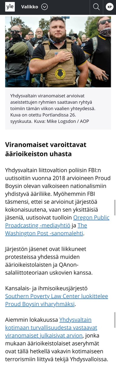 kuikkap's tweet photo. #USA'ssa, kuten monessa muussakin maassa tällä hetkellä, sisäisen terrorin todennäköisyys on paljon suurempi kuin ulkoisen.
#Äärioikeisto'n toimijat ja ryhmät ovat suurin uhka turvallisuudelle, myös Suomessa.
Ja #Trump
yllyttää... 😳
#altrigh
#natsit
#ProudBoys https://t.co/cq5yRd2Fcu