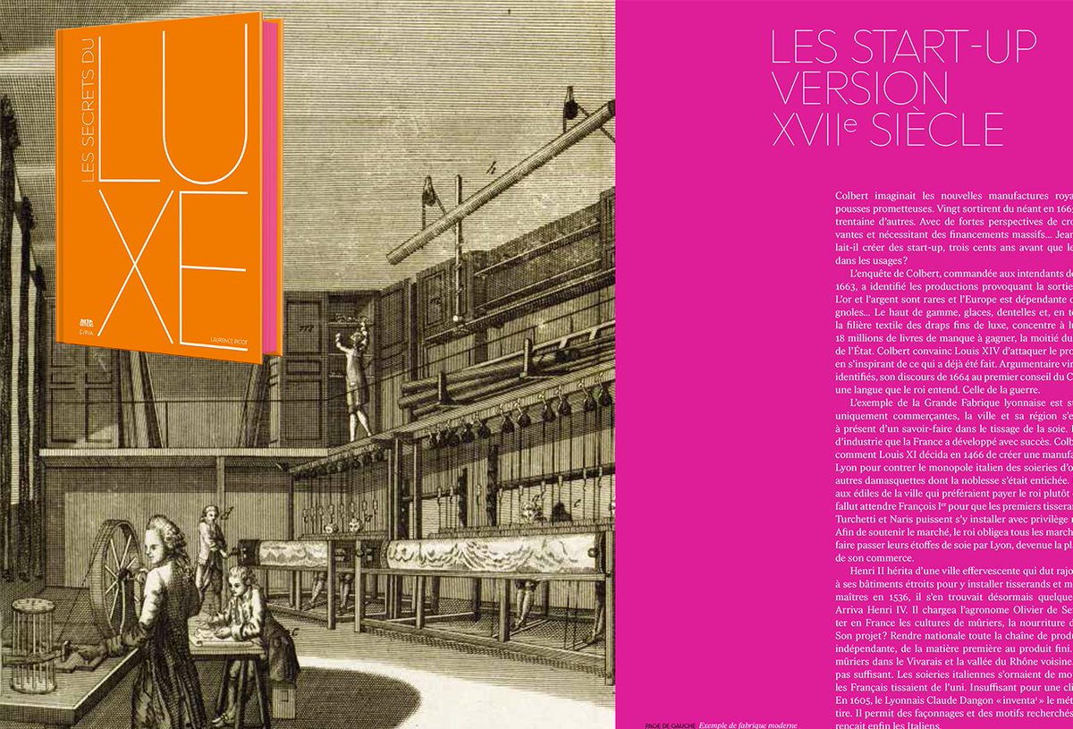 laloluxe's tweet photo. Aux grands maux les grands remèdes. L’exemple par l’#histoire, quand en 1665, #Colbert créé les premières #StartUp afin de redresser l’économie de #France . Toutes tournées autour du secteur du #luxe, que le pays veut dominer… La suite dans LES SECRETS DU LUXE disponible partout https://t.co/l1zswmn7oi