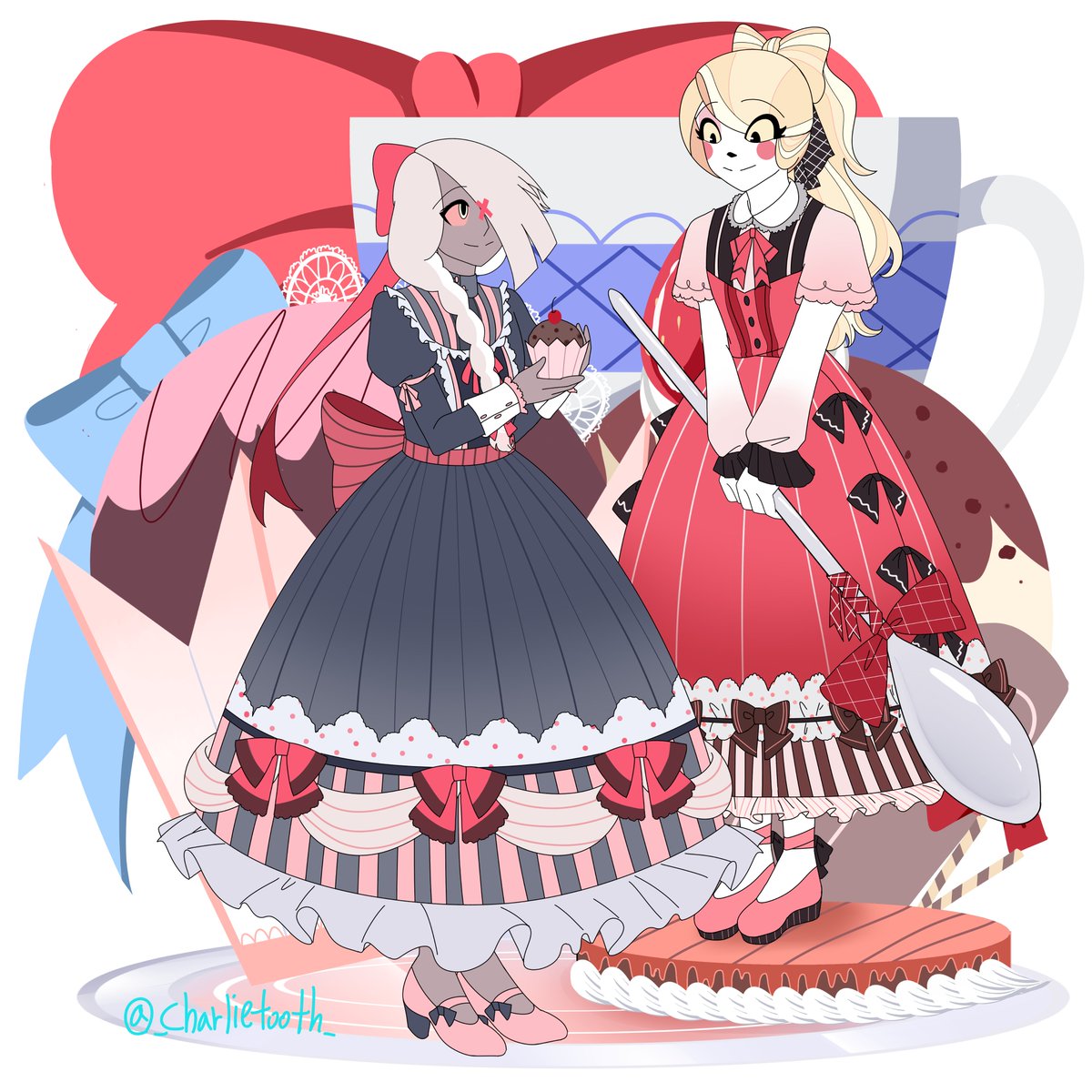 _Charlietooth_'s tweet photo. cupcake chaggie 🍰🎀

#HazbinHotel
#HazbinHotelCharlie 
#HazbinHotelVaggie 
#chaggie https://t.co/nm7V0OuS1P