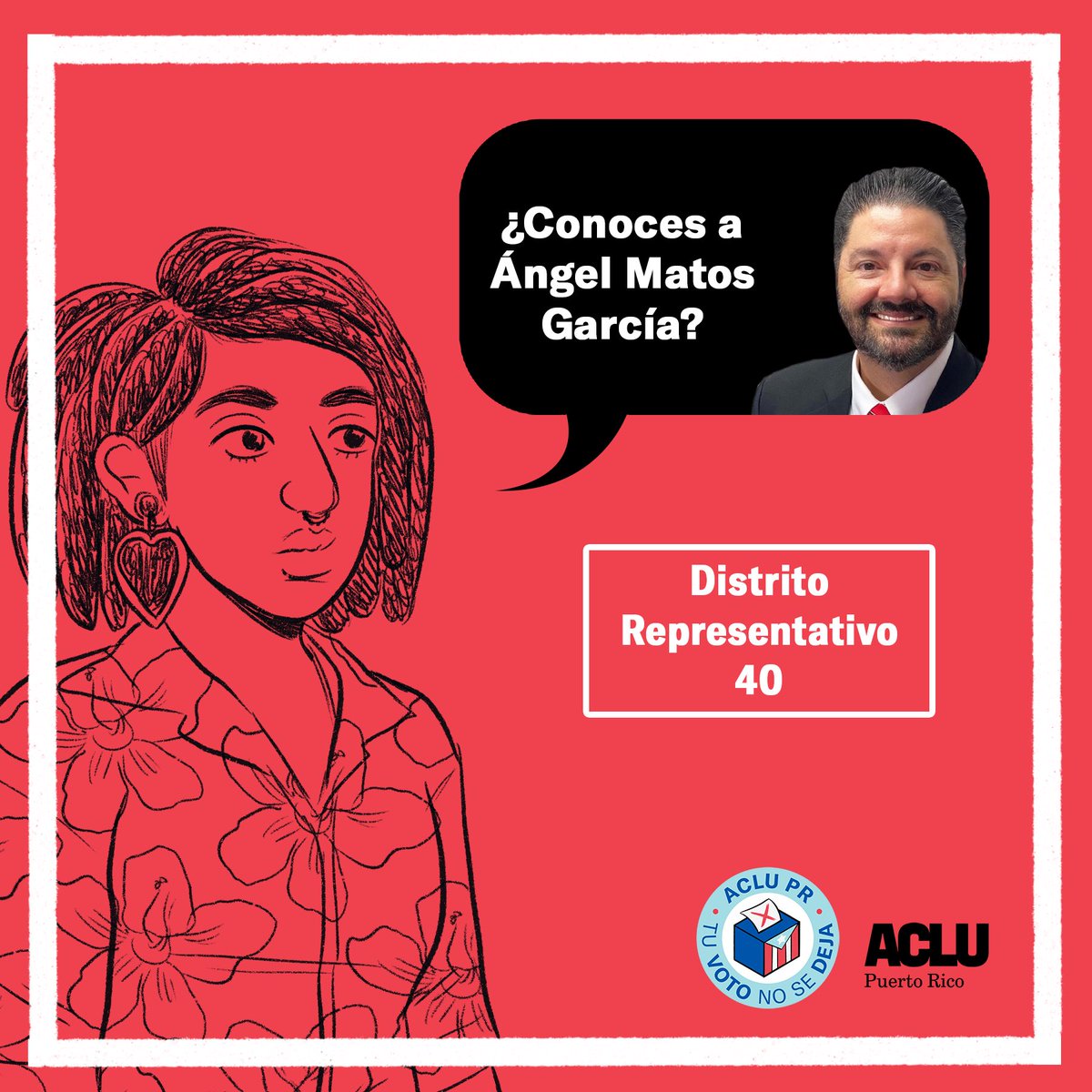 TuVotoNoSeDeja's tweet photo. ¿Conoces este candidato a representante por Distrito Representativo 40? 👤

Recuerda mirar los proyectos de ley para saber cómo votó. 🗳

Decide. Actívate. Edúcate. 

#TuVotoNoSeDeja

@ACLUPR https://t.co/bTnt8SSdDh