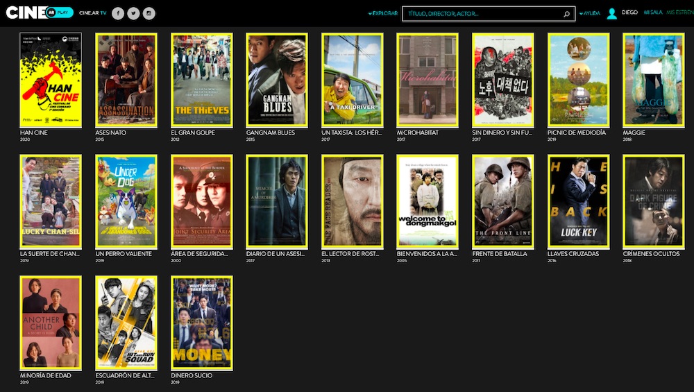 Diego Batlle 💚 on Twitter: "Ya están disponibles de forma gratuita las 20 películas del @hancineba (Festival de CINE COREANO) en la plataforma de streaming CINE AR PLAY. Hay tiempo para verlas