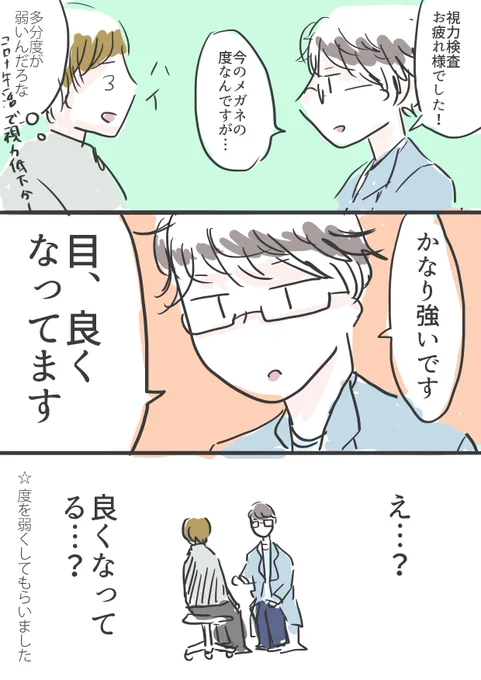 #コルクラボマンガ専科
#かきもちの1日1枚 No.173-2
日記。メガネの度が合わなくなってきたな…と思い、メガネ屋さんに行ってきました。 