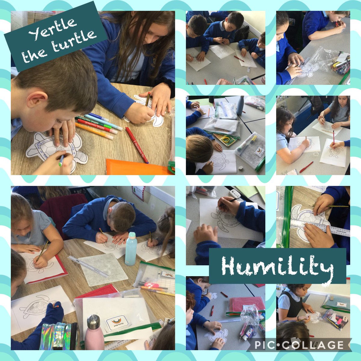 This term’s Christian Value is Humility. During our immersion day today, we have been learning about what being humble means. We read a story about a very boastful and mean turtle who never put others first. At the end of the day we created mindful doodle turtles.