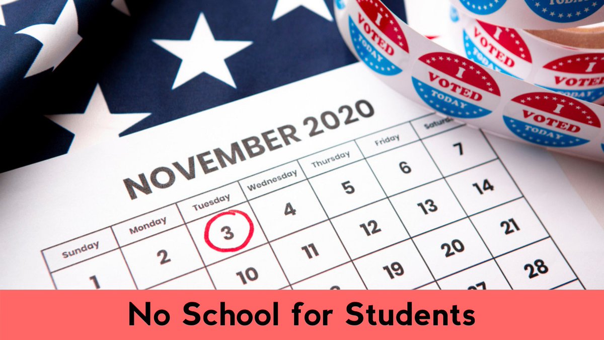 SCPSchools's tweet photo. There will be no school for students on Election Day, Tuesday, November 3. Don't forget to vote! https://t.co/2vaX1OpjHk