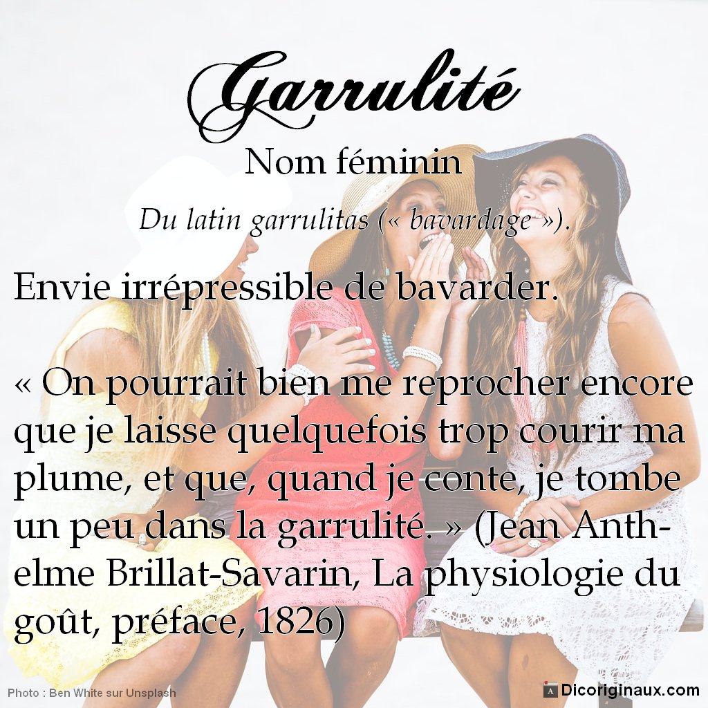 dicoriginaux's tweet photo. Garrulité : envie irrépressible de bavarder.

En savoir plus : https://t.co/JbwA518oBR

#1jour1mot #1Mot1Tweet #1image1mot #languefrançaise #vocabulaire https://t.co/lWFtWafxs8