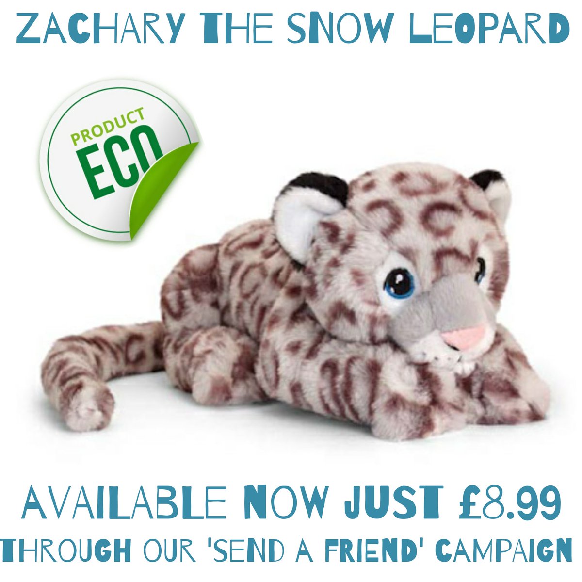 twawfoundation's tweet photo. Welcome Zachary The Snow Leopard to our fantastic 'Send A Friend' range! 

How cool is he? What is even better he is made of 100% recycled materials too, stock is limited so get yours quick! 

https://t.co/zri0jqQR2n https://t.co/4d9wiVGbGr