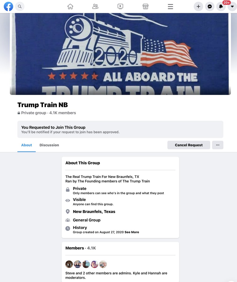 The Trump Train NB was switched to private on Oct 31, 2020They coordinated in this now “private” Facebook group to (these are their words, NOT mine) “ambush the Biden/Harris bus - Locked & loaded” with members posting pics of long guns  https://www.facebook.com/groups/252136099143455
