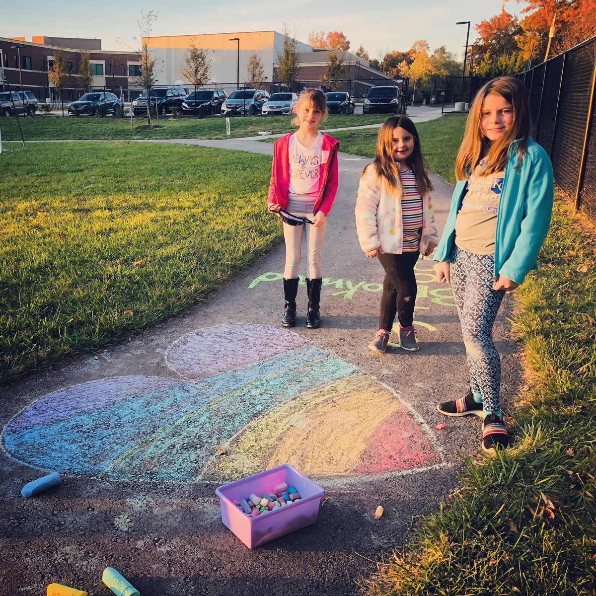 We loved seeing these cuties supporting our chalk the walk for our staff! #brookwoodstrong