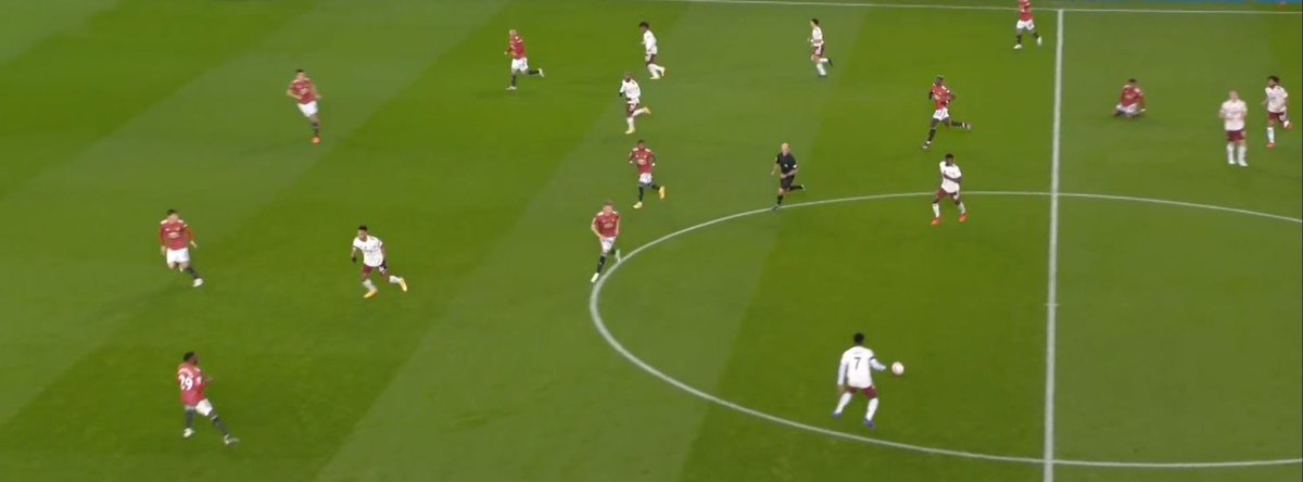Rashford – Hold UpRashford attempts to hold up Holding (excuse the pun) but doesn't do so well. Holding is able to just kick the ball from underneath Rashford's foot. This is one of the big differences between Marcus and Martial. Martial is good at this.