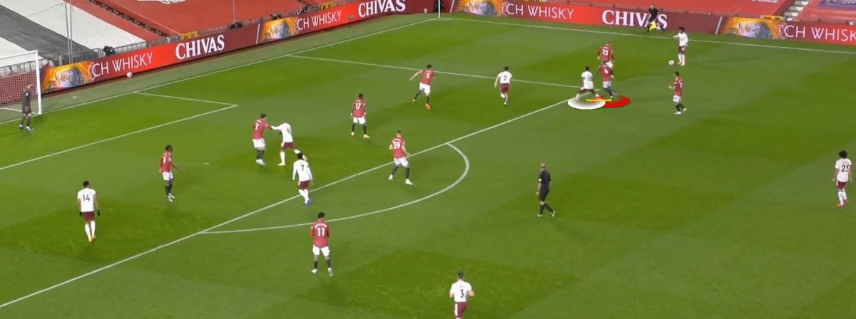 Pogba and Bruno – CommunicationPogba is tracks Partey. Partey drops back and Pogba tells Bruno to switch. This is good as Pogba shouldn't be dragged out of a defensive set whilst Bruno is a free man. Bruno doesn't switch and gets drawn to the ball. The result? Partey is free.