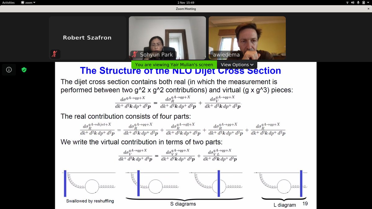 thermalization's tweet photo. Yair Mulian @uniofjyvaskyla gives @CERN
TH Heavy Ion Coffee seminar "Toward full result for next-to-leading order dijet production in proton-nucleus collisions"
arXiv:2009.11930
#ColorGlassCondensate #dijet #protonNucleus https://t.co/pxFfboObHh