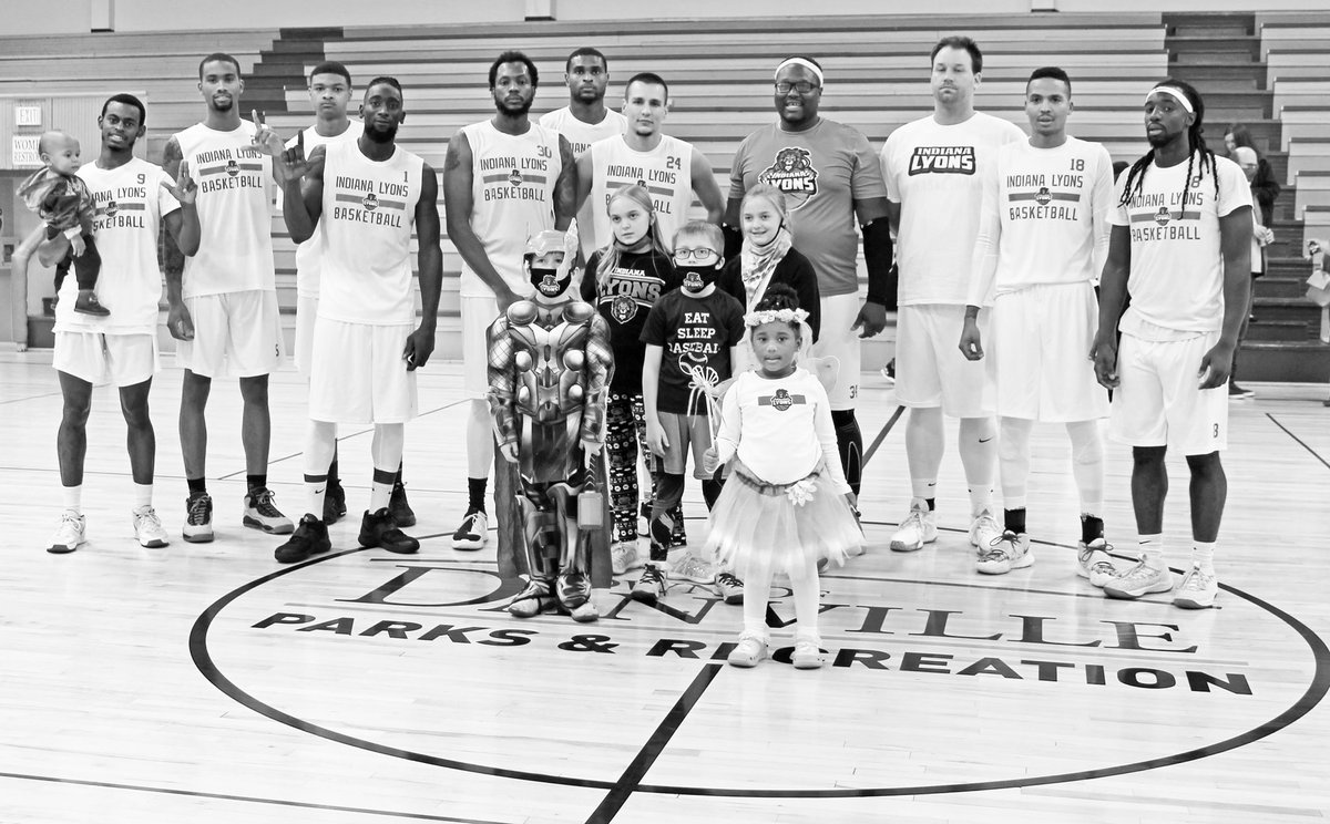 The ABA Indiana Lyons game on Halloween evening featured a children's costume parade at half-time!

The game against the Ohio Kings had its own thrills and chills - going into overtime for a 105-104 victory for the Lyons.  Their next game will be Nov. 7, 5 p.m., at Bosstick Gym