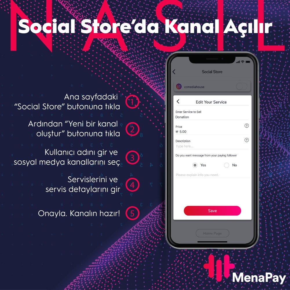menapayturkiye's tweet photo. Social Store'da kanal açarak ürünlerin ve servislerin ile takipçilerinden destek alabilirsin. Hemen MenaPay uygulamasını indir, adımları takip et ve destek almaya hemen başla!
#MenaPay #SuperApp #SocialStore https://t.co/pNJKgRio7A