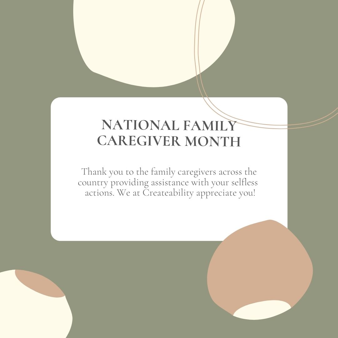 CreateabilityWI's tweet photo. It is national family caregiver month! We take this time to celebrate and acknowledge the selfless acts of our family support systems.
Here is an informative resource for further education: https://t.co/33OEZwGWWV
#CreateWI #CampCreateability #Autism #AutismSociety https://t.co/4pGKi6gHRL