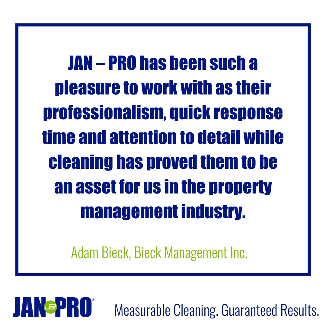 JanproNashville's tweet image. Thanks Adam! We love working with you.

#janpro #clienttestimonies #janproclients #janprotestimonies #officecleaning #cleaningservice #happyclients #cleanofficespace
