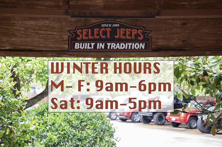 Select_Jeeps's tweet photo. Here comes the winter. Select Jeep will now only be open until 6pm on weekdays.
We buy used Jeeps!
#SelectJeeps https://t.co/c6P2H0YNzm