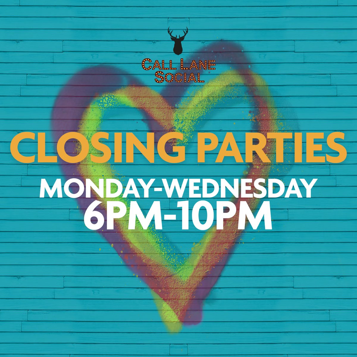 We’re not closing without a party… 🎊

Join us Monday, Tuesday and Wednesday from 6-10pm as we make the most of tier 2. We’re still accepting group walk-ins, and we hope you can come and support us before we are forced to close the doors for a while. 🥳

#CallLaneSocial #Leeds
