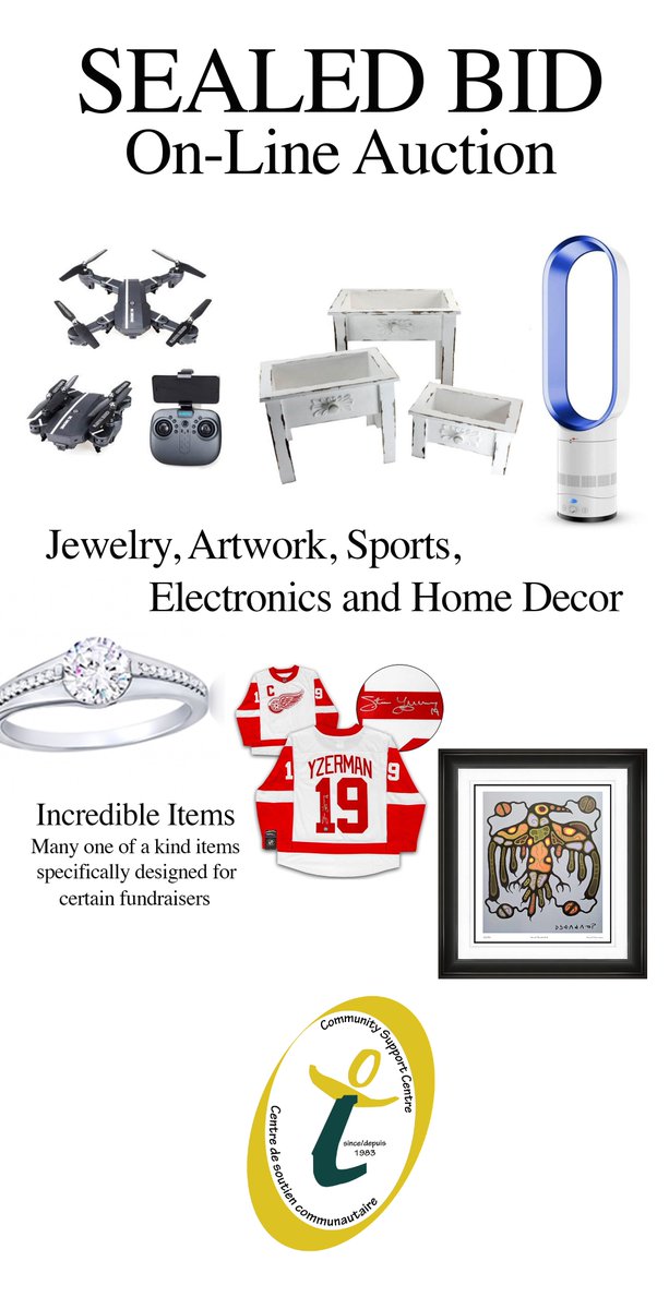CscEssexCounty's tweet photo. We are hosting an ONLINE AUCTION!
Bidding starts NOW, and Ends Friday, November 6th at 7pm. 
Click the link to the auction and start bidding. 
https://t.co/pAwPowIBI5
Remember to #MakeYourBidsCount!
#CSC #Lakeshore #YQG #BidNow #thanksforyoursupport https://t.co/qu8Q12155f