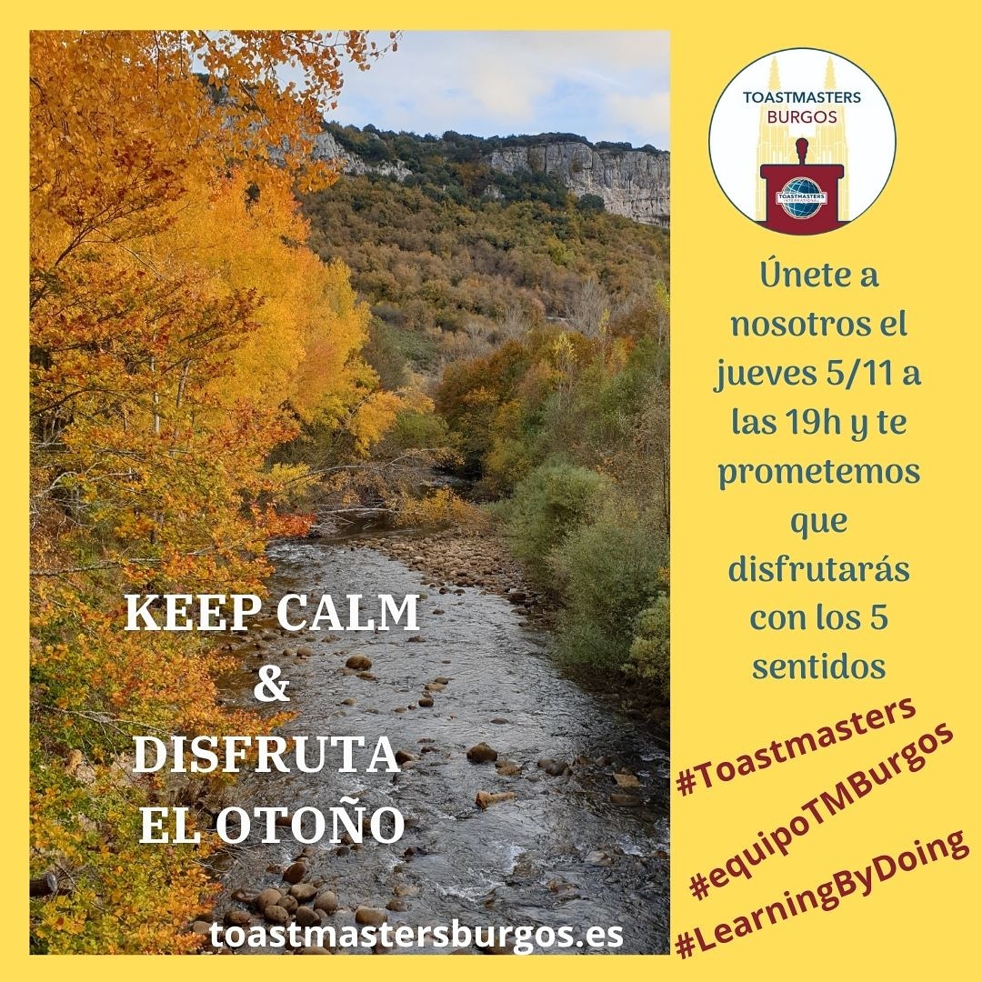 ToastmastersBu's tweet photo. Quieres mejorar tu #liderazgo y #oratoria y además pasártelo bien?. Únete a nosotros 📅 próximo jueves 5/nov 19h. Pídenos el enlace a #zoommeetings 📧 toastmastersburgos@gmail.com . #toastmasters @ToastmastersIb @Toastmasters #learningbydoing 
#hablarenpublico https://t.co/jaoflwDpFw
