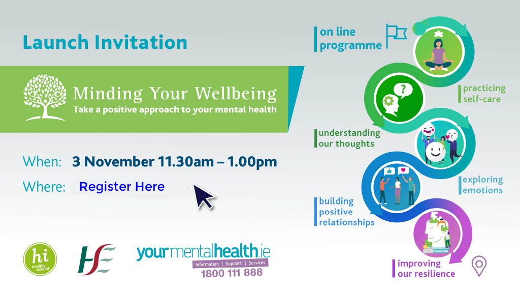 whw_hr's tweet photo. The HSE ‘Minding your Wellbeing’ webinar series is a FREE evidence based programme focusing on the promotion of mental wellbeing – Click the link https://t.co/2qgio4S4K1 to register now! https://t.co/wE0VyE98wV