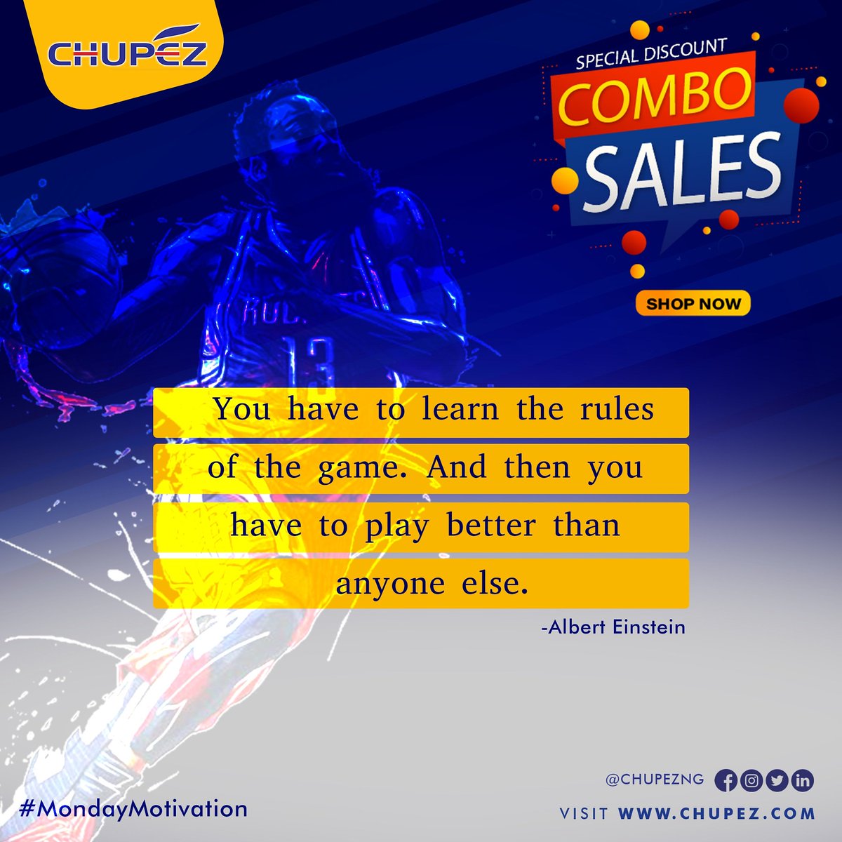 ChupezNg's tweet photo. You have to learn the rules of the game. And then you have to play better than anyone else. #mondaymotivation #chupezng https://t.co/8iSmKsT70e