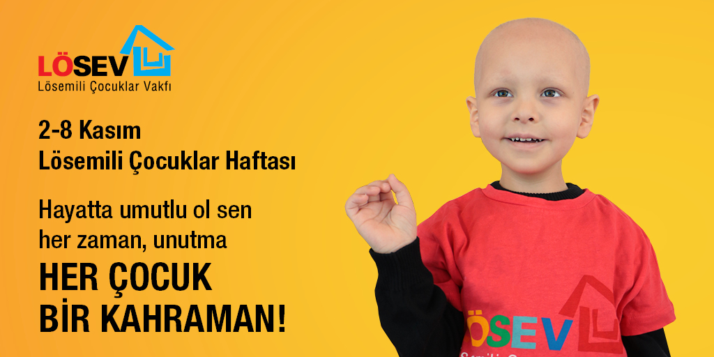 losev1998's tweet photo. 2-8 Kasım #LösemiliÇocuklarHaftası🎗

Siz de bir çocuğumuzun kahramanı olmak istiyorsanız:
"Hayatta umutlu ol sen her zaman, unutma HER ÇOCUK BİR KAHRAMAN!" diyerek @losev1998 hesabımızı etiketleyip #LÖSEVdeHerÇocukKahraman etiketini kullanarak destek olabilirsiniz😊 https://t.co/lGgGLIpvzk