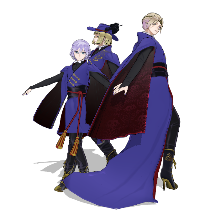 multiple boys blonde hair 2boys hat high heels white background cape  illustration images