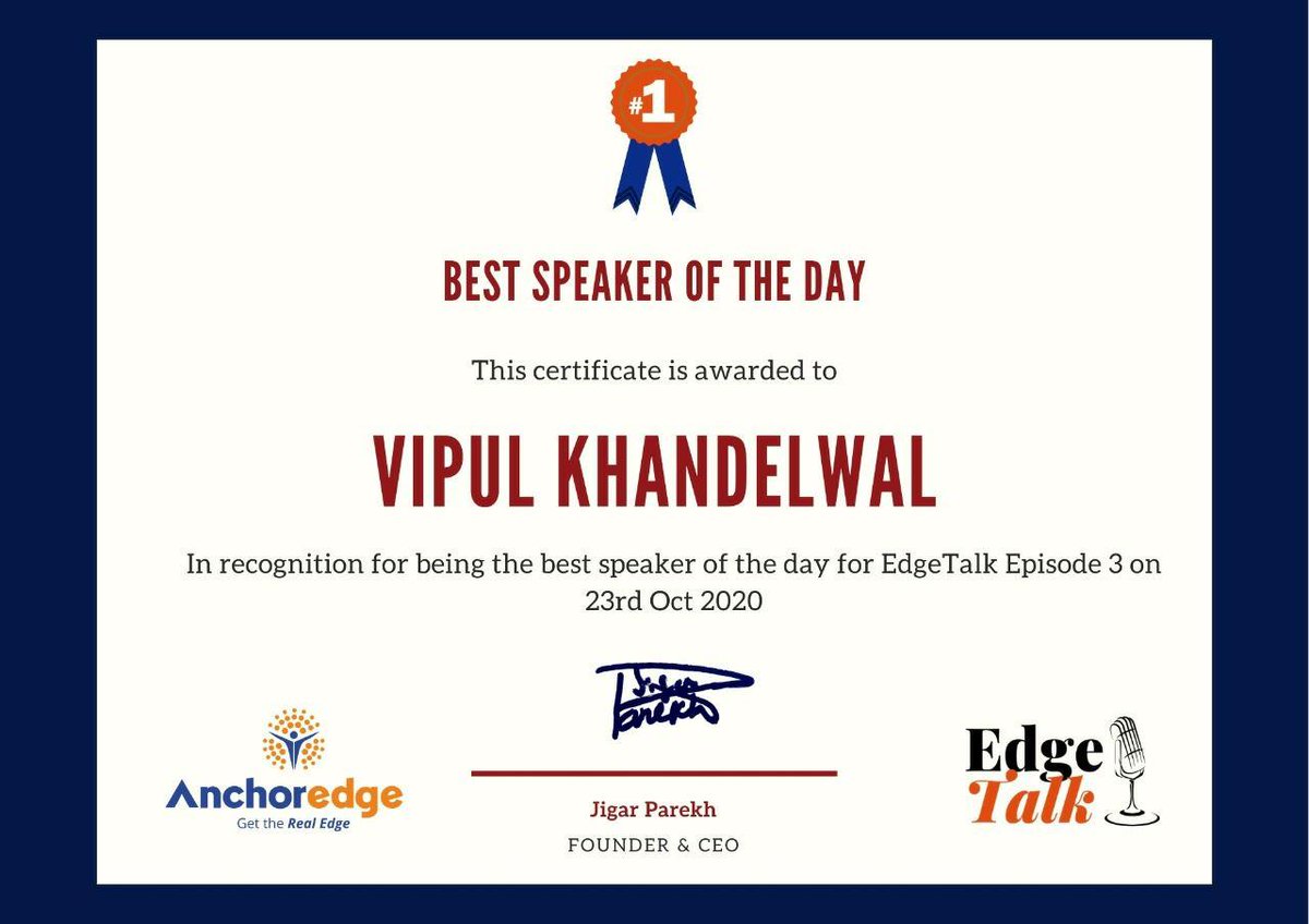 compound_money's tweet image. Best Speaker of the Day on Edge Talk - AnchorEdge by Jigar Parekh.
Topic - Are Debt Mutual Fund Safe for Investment?
#moneycompound
#AnchorEdge

facebook.com/moneycompounda…