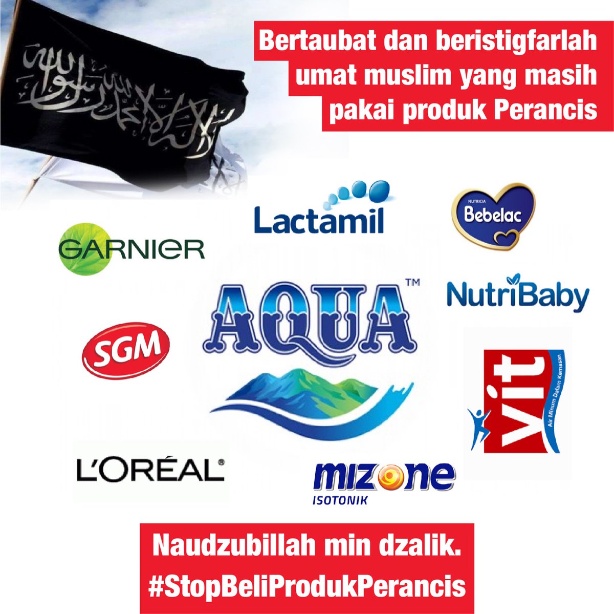 sobatwirid's tweet photo. Selain menguntungkan Perancis, produk Aqua, Vit, dan Mizone juga penyumbang sampah plastik botol kemasan. Penghina Islam, perusak lingkungan! #StopBeliProdukPerancis https://t.co/APJAlmNdWt
