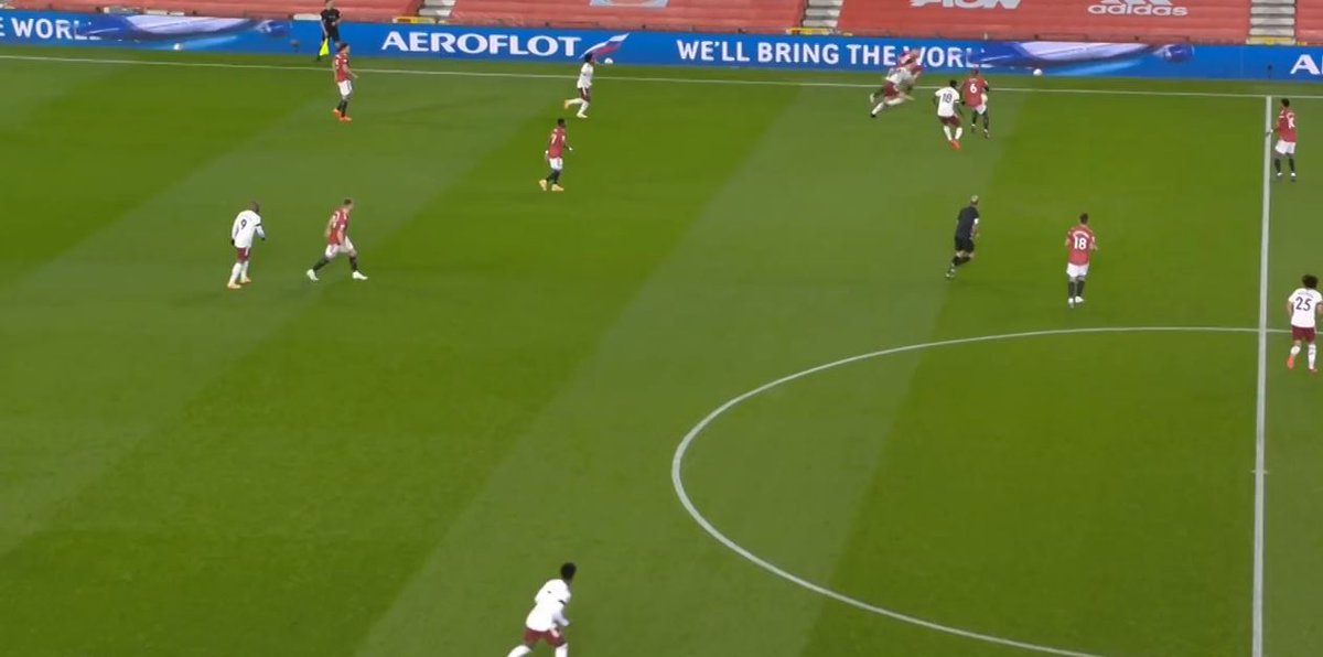 Pogba – Bad DecisionHere, Shaw passes to Pogba and he makes a run ahead. Rashford, likewise, calls for the ball. This was an easy pass for Pogba as it just required a little 3-4 yard pass to the right. Instead, he turns left into traffic and is tackled.