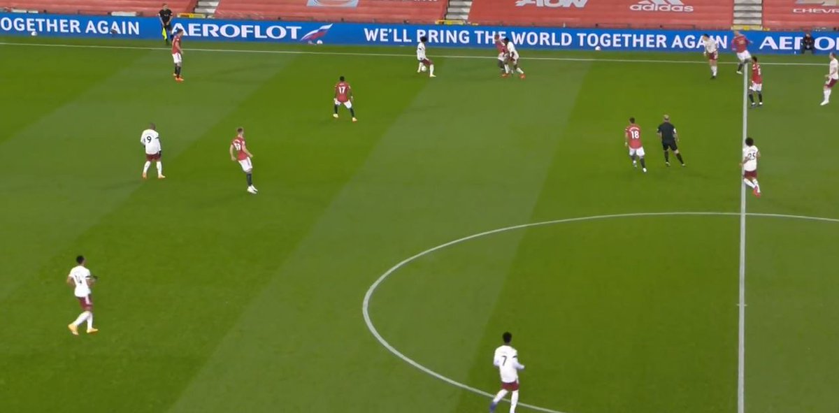 Pogba – Bad DecisionHere, Shaw passes to Pogba and he makes a run ahead. Rashford, likewise, calls for the ball. This was an easy pass for Pogba as it just required a little 3-4 yard pass to the right. Instead, he turns left into traffic and is tackled.