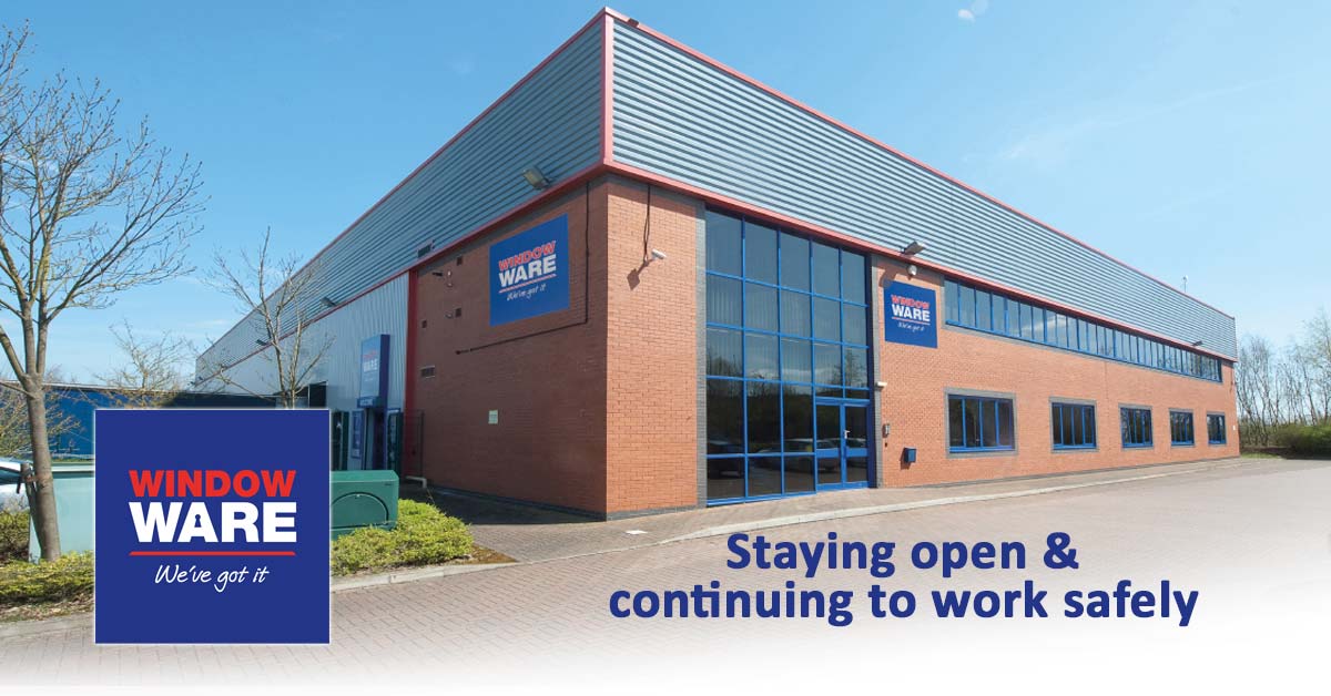 We can confirm that we will remain open with business as usual here <a href="/WindowWare/">Window Ware</a>. We continue to work safely within our teams to ensure that we don’t let our customers down &amp; we continue to support fenestration businesses during these tough times. #InThisTogether