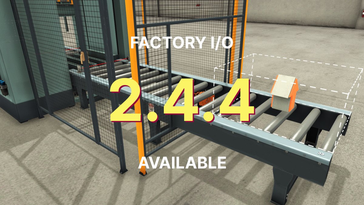 Factory I/O 2.4.4 released!

The new release of Factory I/O 2.4.4 is now available for download. This release includes a new driver for S7-PLCSIM Advanced, improved OPC UA/DA drivers and several bug fixes and improvements.

Download at factoryio.com