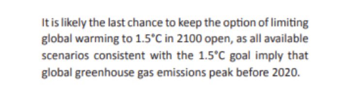 1/ A 2050 decarbonisation target is far too late for  on the basis of equity.According to UNEP’s 2016 emissions gap report, all scenarios remaining below +1.5°C require global emissions to peak before 2020. They haven’t peaked, so we need to act *faster* after 2020.