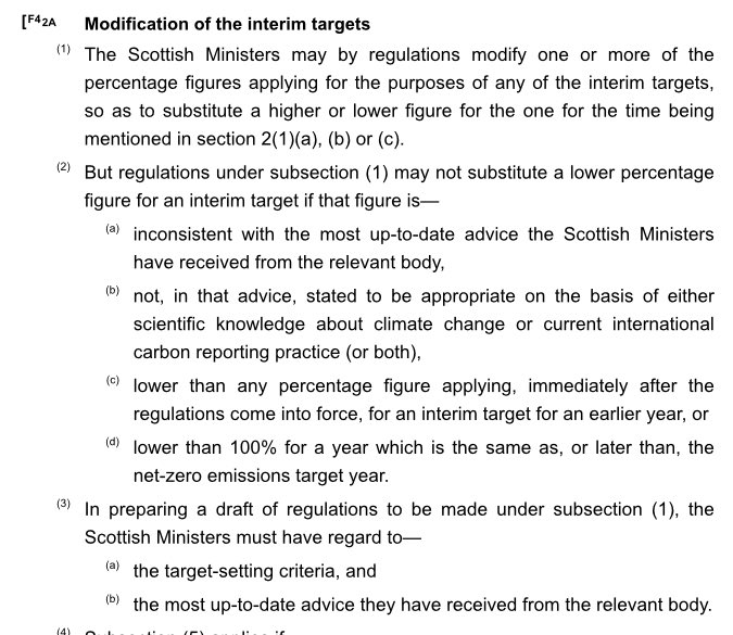 8/ Our Bill should emulate Scotland’s inclusion of a mechanism allowing the decarbonisation date & interim targets to be modified easily, with safeguards to ensure no backsliding & that action always represents “progression” & our “highest possible ambition” (Paris Agreement)