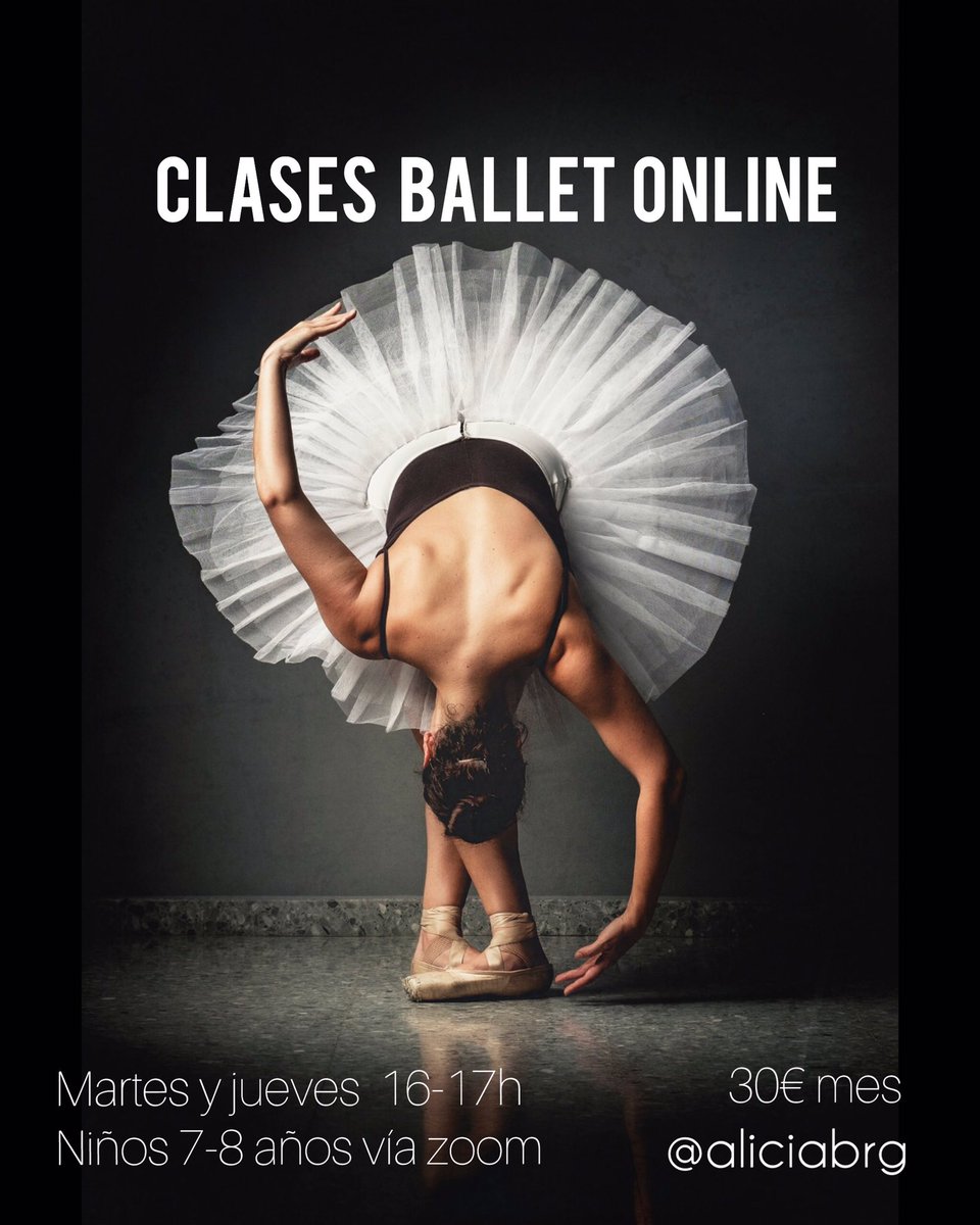 Ali_Blasco's tweet photo. Clases de #ballet #online para peques!! Toda la info en mi instagram “aliciabrg” #clasesonlie https://t.co/fluUgPk3VY