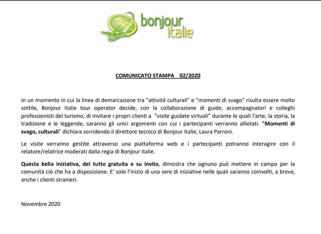 Ognuno può mettere in campo per la comunità ciò che ha a disposizione #bonjouritalie #visiteguidatevirtuali #momentidisvagoculturali