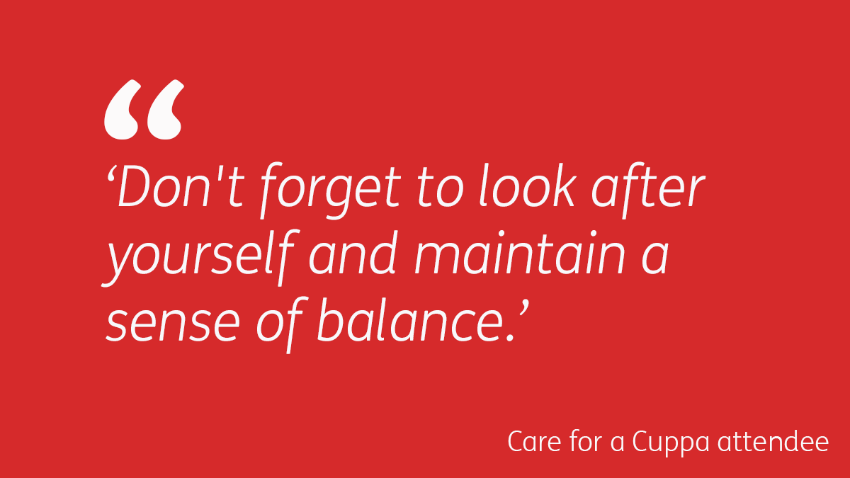 CarersUK's tweet photo. Today marks the start of International Stress Awareness Week. Caring for someone can often be stressful, during our online sessions, carers have discussed the importance of looking after yourself and maintaining a sense of balance. Join our sessions here: https://t.co/sMkSs7QUM5 https://t.co/IhDPGPx73H