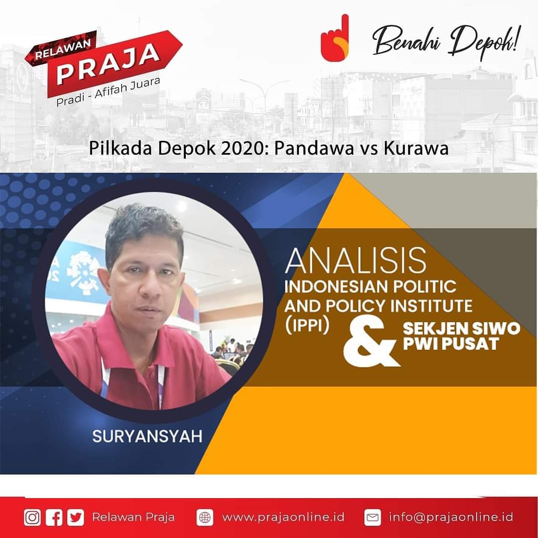 RelawanPraja's tweet photo. Pilkada Depok 2020: Pandawa vs Kurawa

Selengkapnya: https://t.co/ym8SonTVSL
➖➖ ➖➖➖ ➖➖➖
💻Official Website:
https://t.co/YzNmsqmKuZ
🖼 Official Instagram:
https://t.co/dNUmqjPbVK
📘Facebook Fanpage:
https://t.co/88eP9rE4ik
📘Follow us:
https://t.co/T13vUMb8Qm https://t.co/jgvXYswA5e