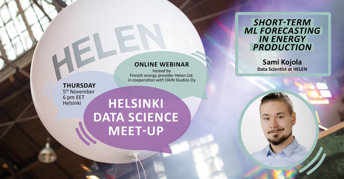 DainStudios's tweet photo. 🚀 We are excited to announce the second speaker of the Helsinki Data Science Meetup: Sami Kojola, Data Scientist @EnergiaHelen 
🤓 He will talk about short-term ML Forecasting in Energy production
register here: https://t.co/jsULDOFGnW
#helsinkidatasciencemeetup #ai #datascience https://t.co/DlLzL0a4w2
