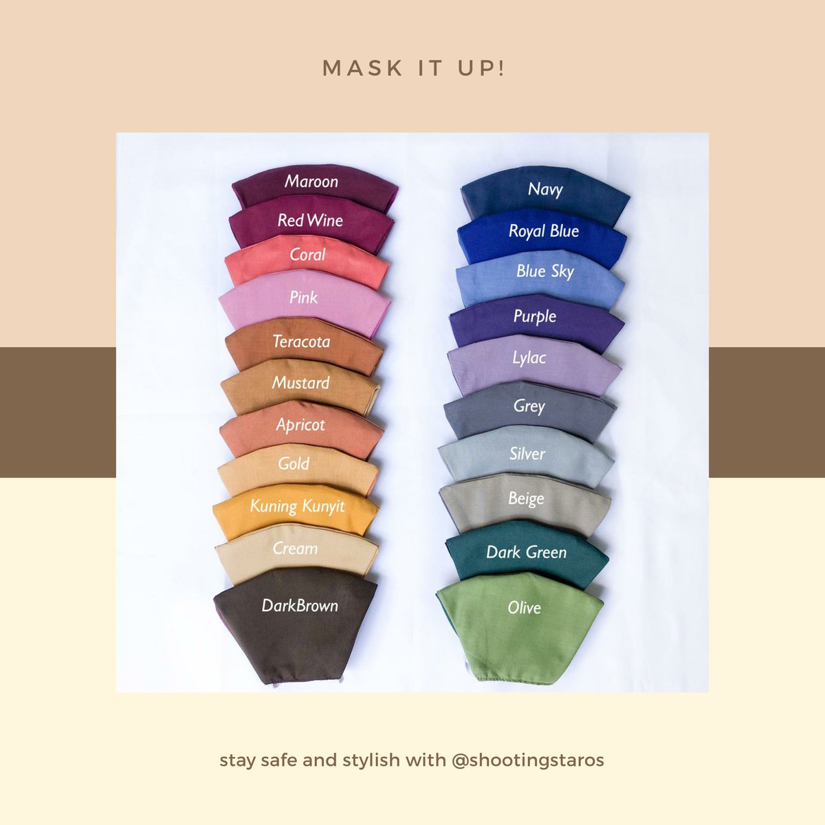 ShootingStarOS's tweet photo. Fashionable Face Mask
SIMPLE . SAFE . STYLISH

7.000/pcs
20.000/3pcs

WA 087860331707
LINE@ ELM9869B / gungindaho7
IG SHOOTINGSTAROS https://t.co/BXgNaQhHBZ
