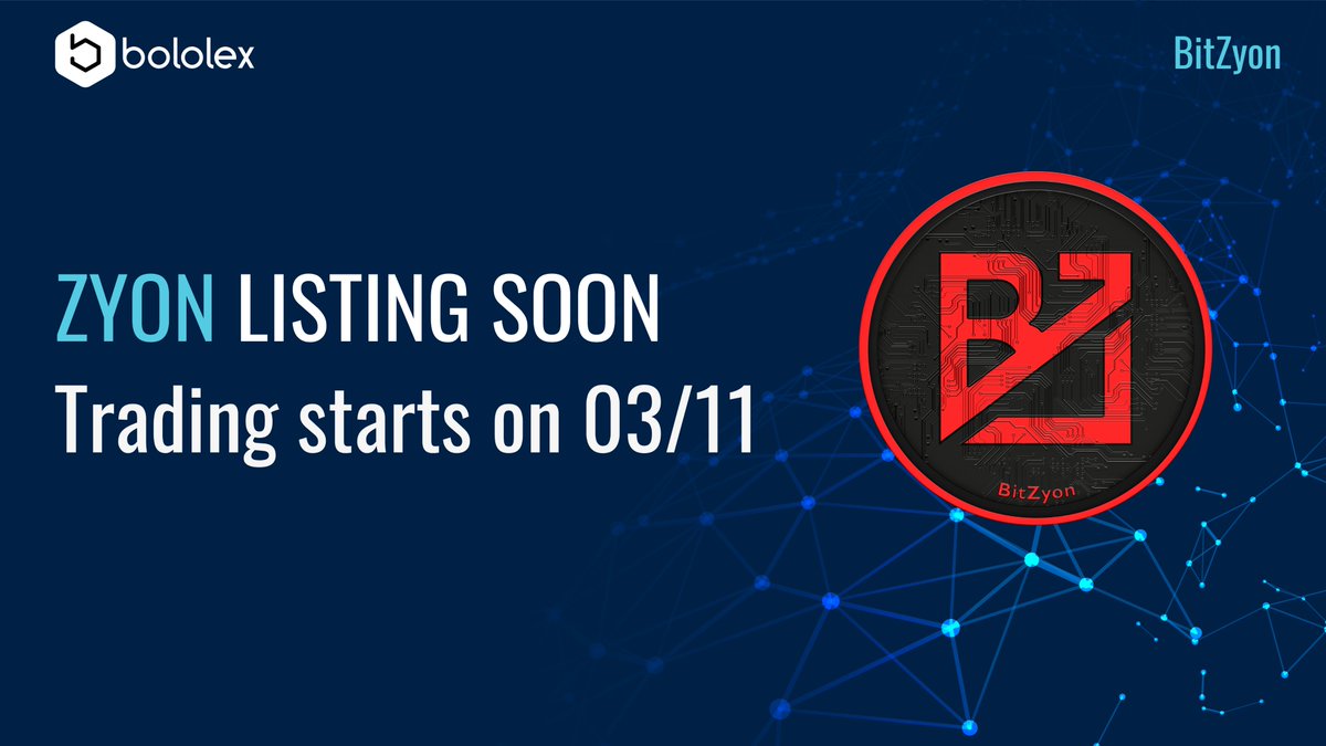 bololexcom's tweet image. New listing alert🚀

@BitZyonOfficial is coming to bololex.com ‼️

Deposits are already open, so you can update your $ZYON balance and prepare for trading 🤩

Trading will be open tomorrow 👊

Stay tuned 😎
#Bololex #ZYON #BOLO #listing #EXCHANGE
